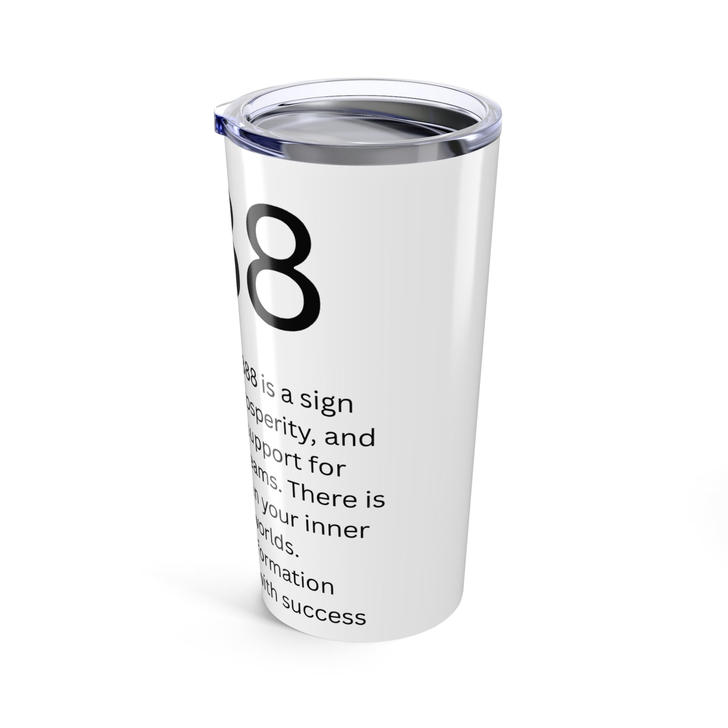 Angel Number 888 - Spiritual Guide Tumbler, Coffee Cup, Inspirational Travel Mug, Motivational Gift, Astrology Drinkware