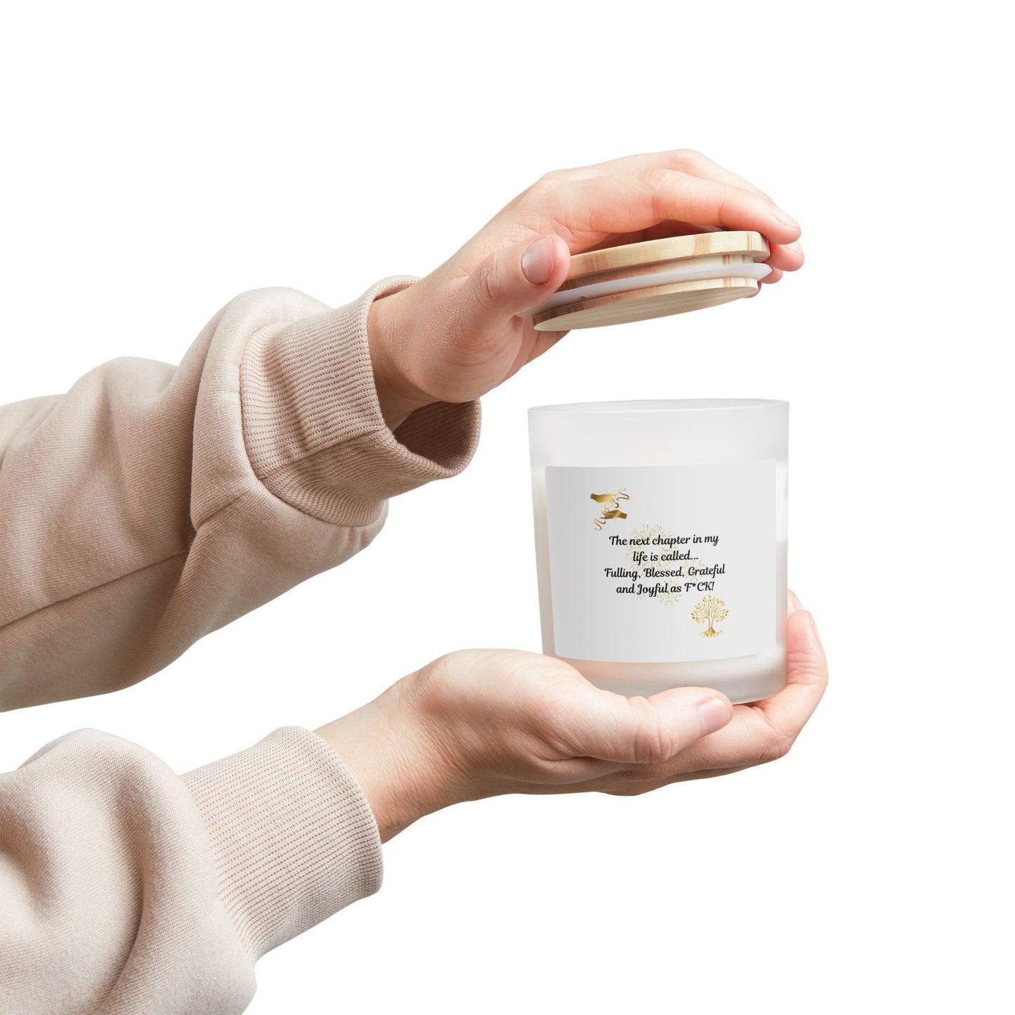 Frosted Glass Candle - "The Next Chapter" Inspirational Relaxation Candle