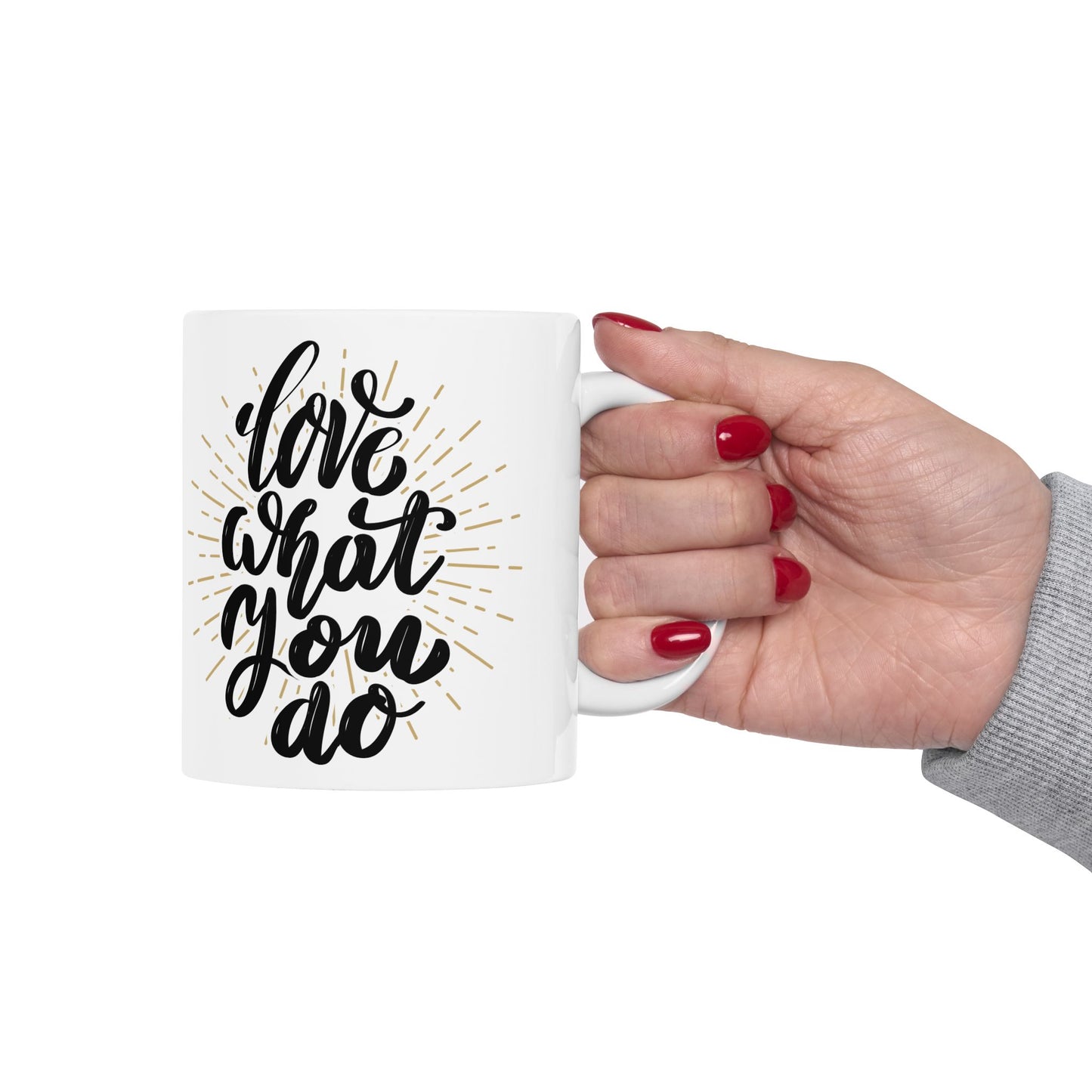 Inspirational Ceramic Mug - "Love What You Do" - Motivational Coffee Cup, Perfect Gift for Creatives and Dreamers