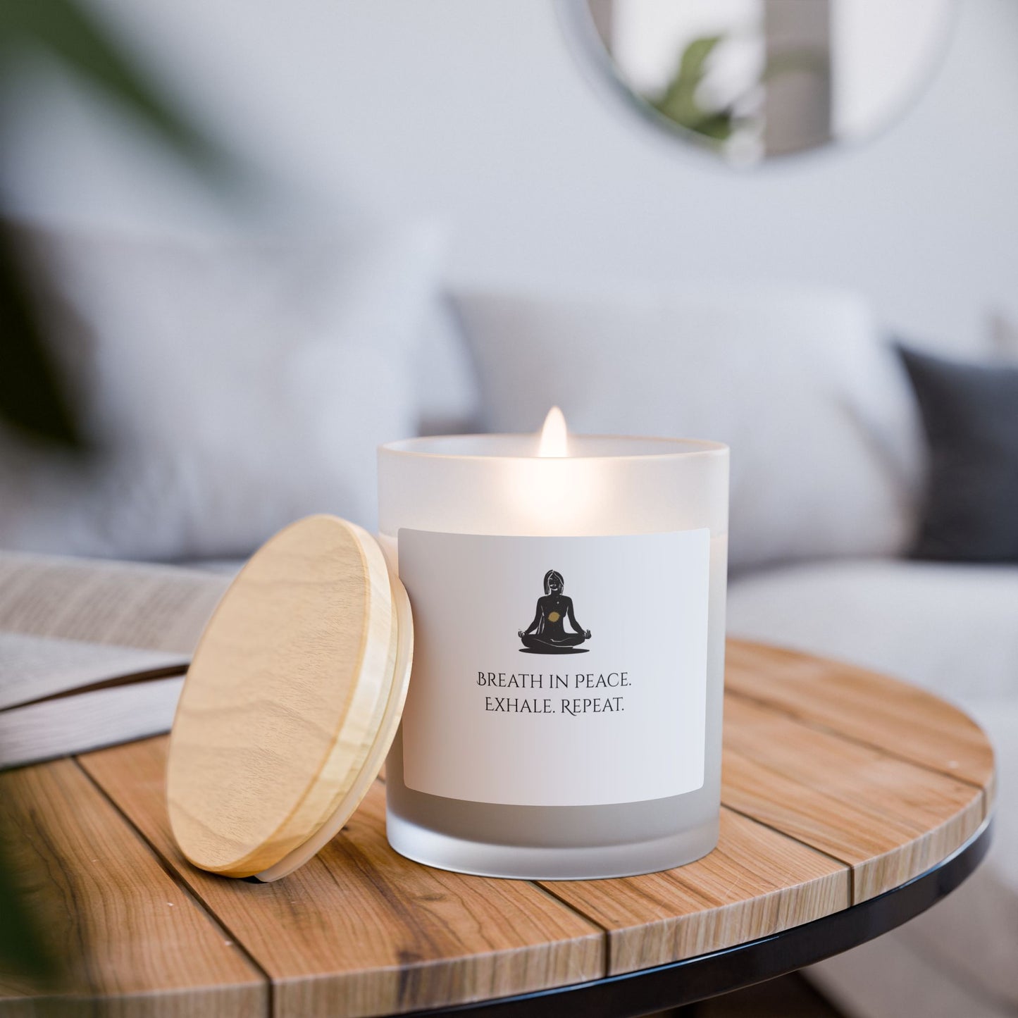 Breath In Peace - Mindfulness Candle, Relaxing Gifts for Meditation, Home Decor, Self-Care, Aromatherapy, Gifts for Her