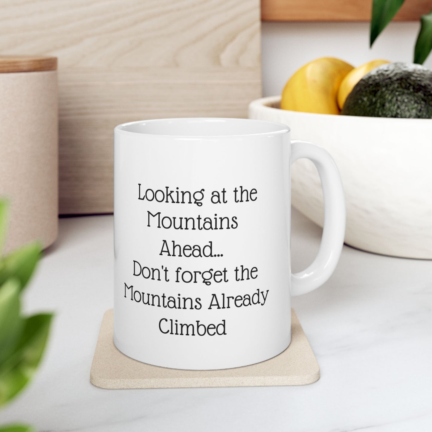 "Looking Ahead" Inspirational Ceramic Mug - 11oz & 15oz | Motivational Quote for Coffee Lovers