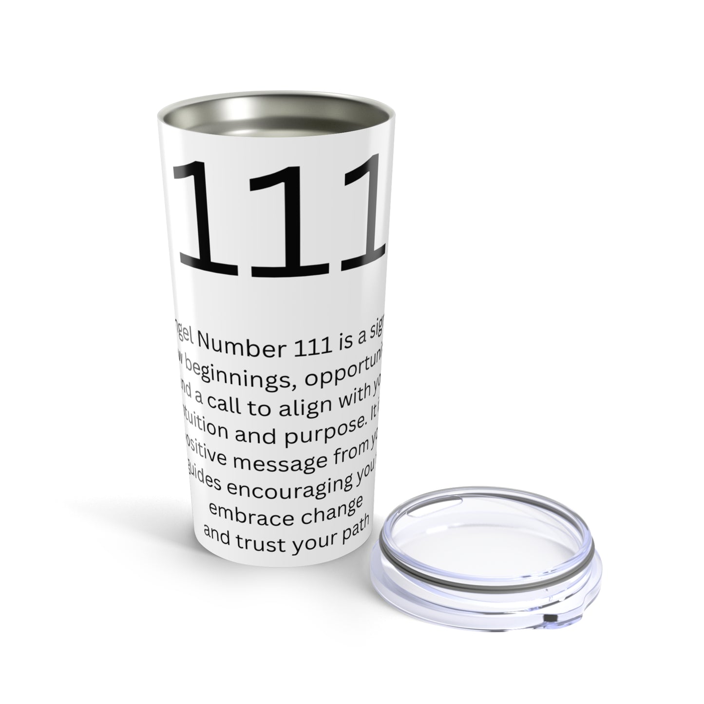 Angel Number 111 Inspirational 20oz Tumbler - Manifest Your Dreams, Motivational Drinkware, Gift for Dreamers, Modern Home Decor, Mindfulness Accessory