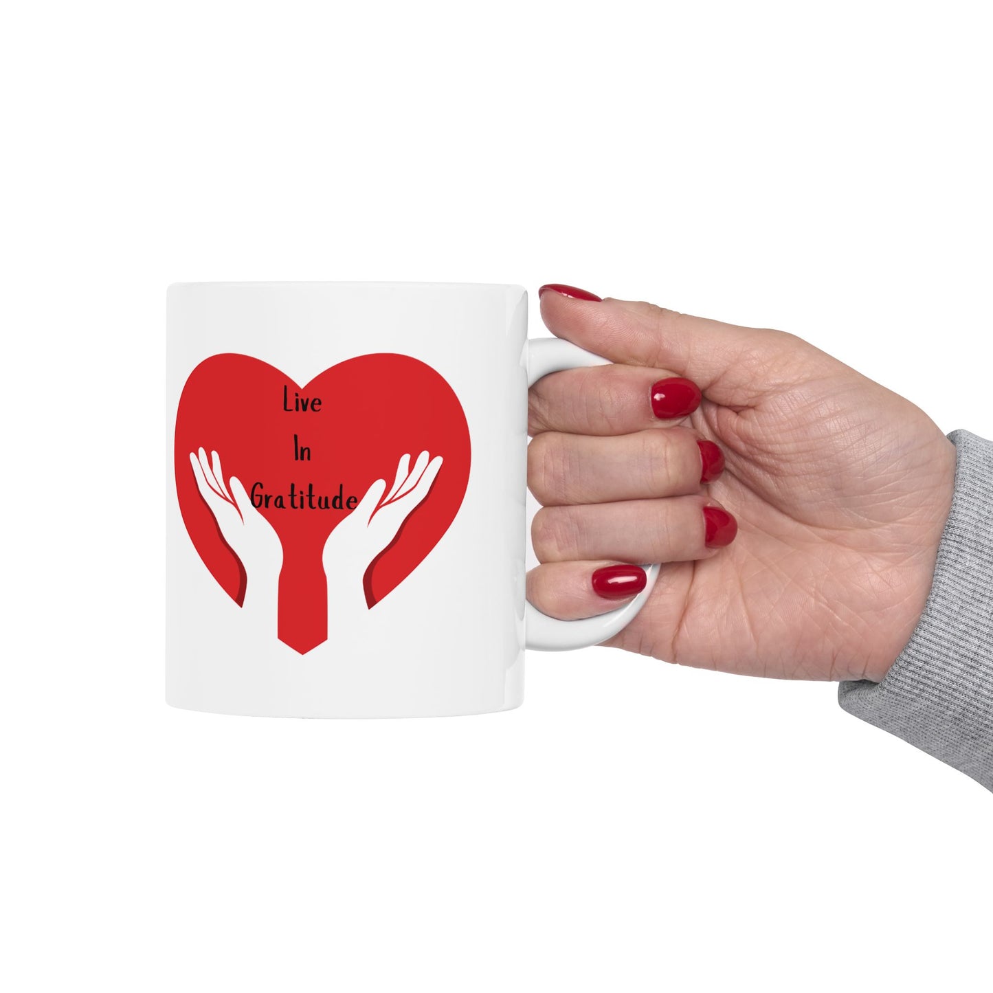 Live In Gratitude - Inspirational Ceramic Mug, (11oz, 15oz)