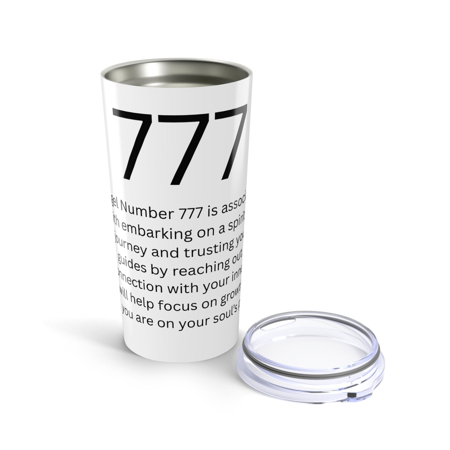 Angel Number 777 - Spiritual Guide Tumbler, Coffee Cup, Inspirational Travel Mug, Motivational Gift, Astrology Drinkware