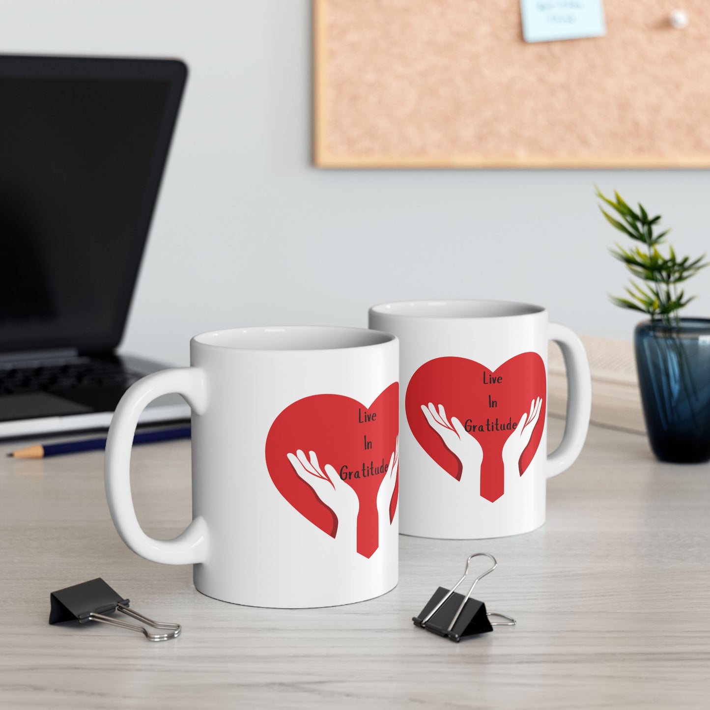 Live In Gratitude - Inspirational Ceramic Mug, (11oz, 15oz)