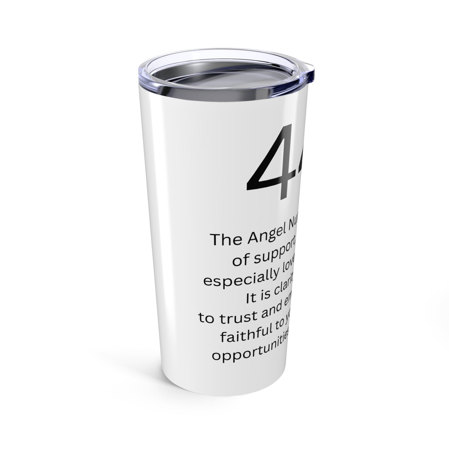 Angel Number 444 Inspirational Tumbler 20oz, Motivational Travel Mug, Gift for Spiritual Seekers, Positive Affirmation Drinkware, [...]