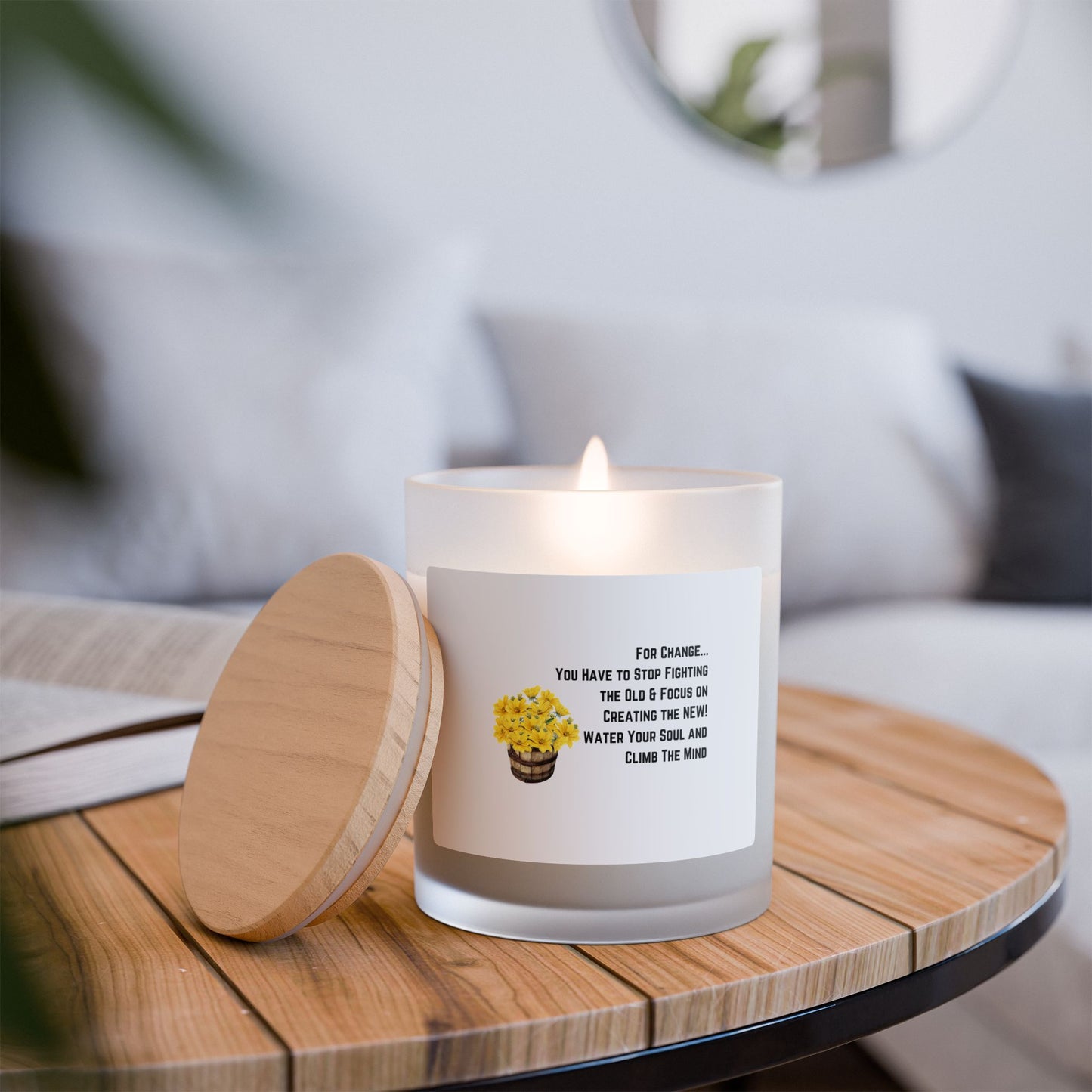 For Change, Inspirational Frosted Glass Candle - 11oz