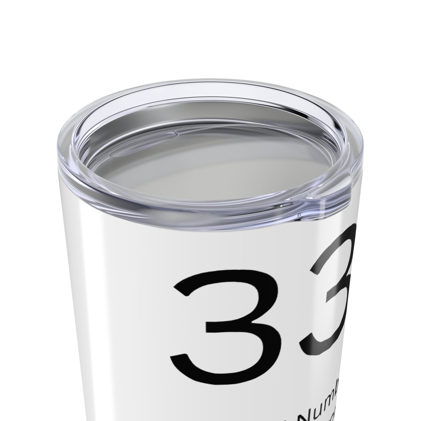 Angel Number 333 Tumbler 20oz - Motivational Travel Mug, Spiritual Gift, Affirmation Cup, Unique Coffee Container, Customizable Travel Cup
