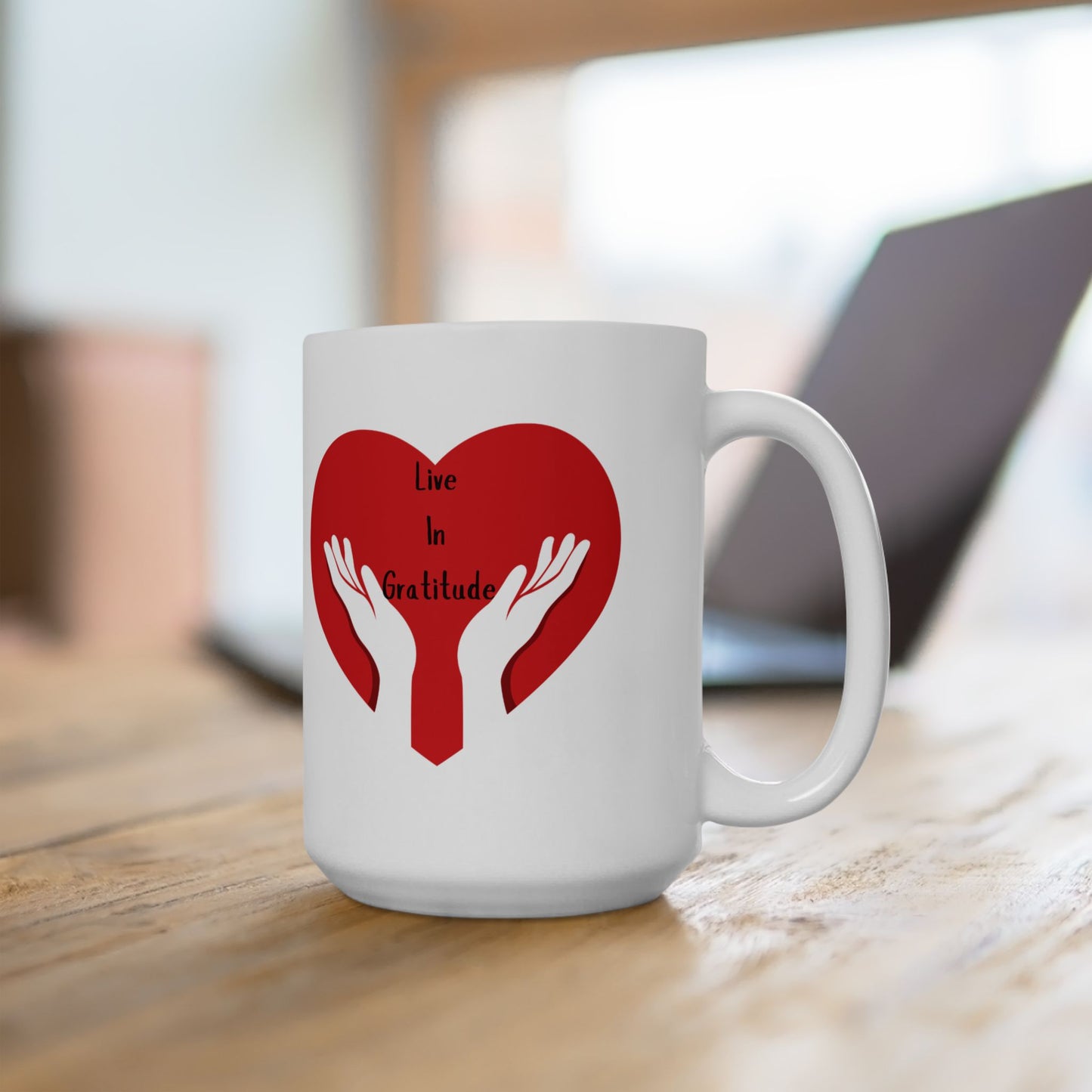 Live In Gratitude - Inspirational Ceramic Mug, (11oz, 15oz)