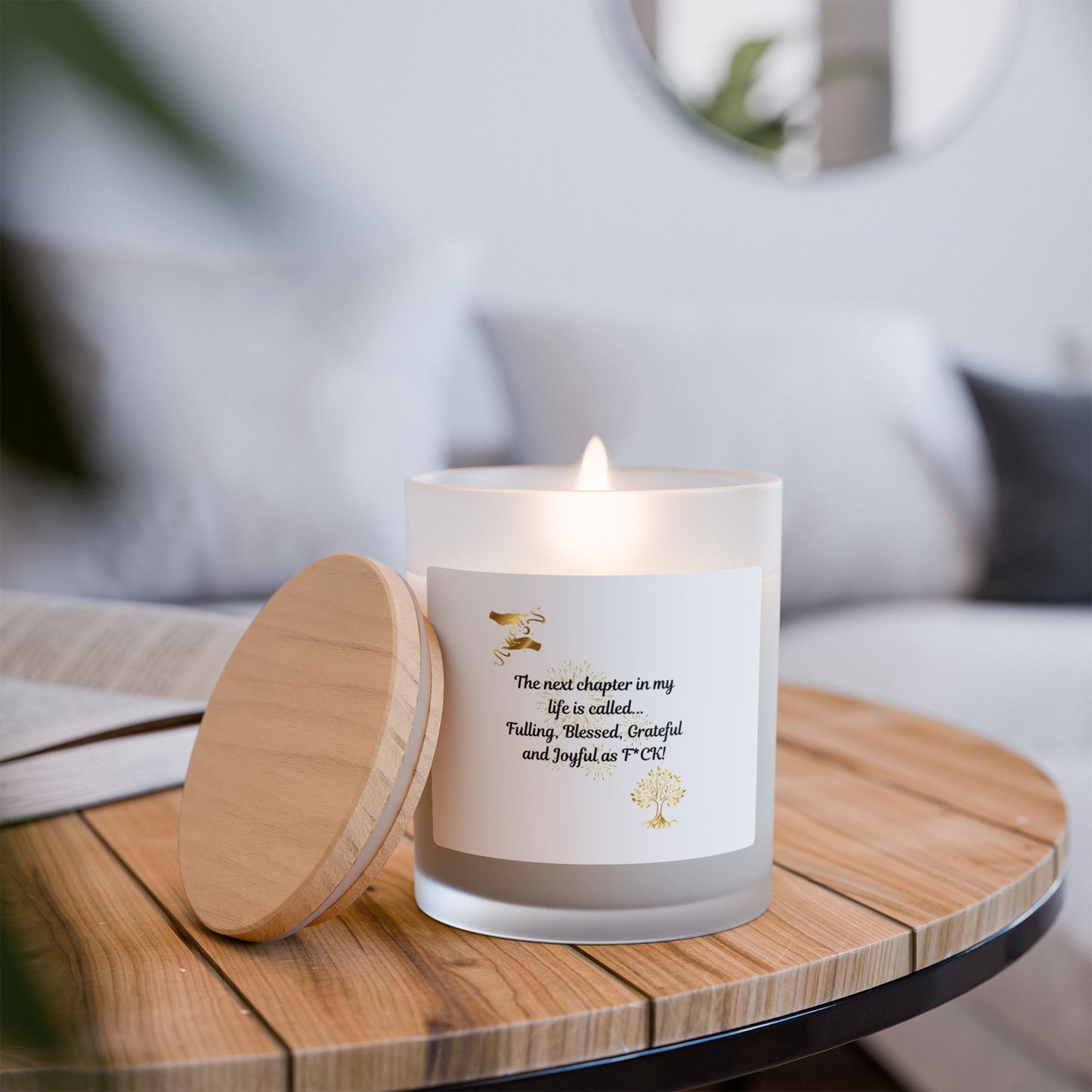 Frosted Glass Candle - "The Next Chapter" Inspirational Relaxation Candle