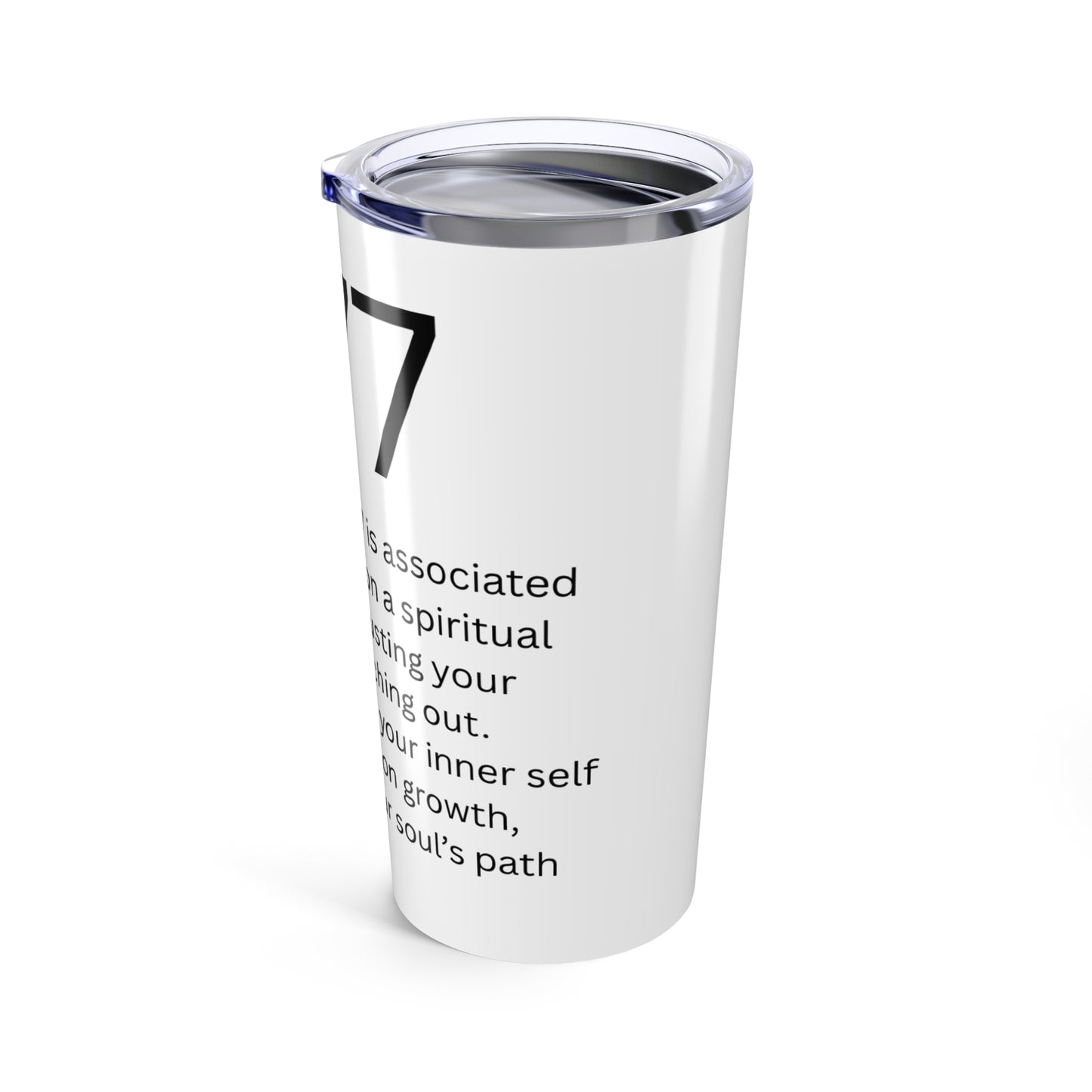 Angel Number 777 - Spiritual Guide Tumbler, Coffee Cup, Inspirational Travel Mug, Motivational Gift, Astrology Drinkware