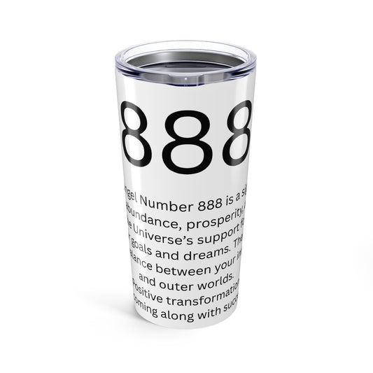 Angel Number 888 - Spiritual Guide Tumbler, Coffee Cup, Inspirational Travel Mug, Motivational Gift, Astrology Drinkware