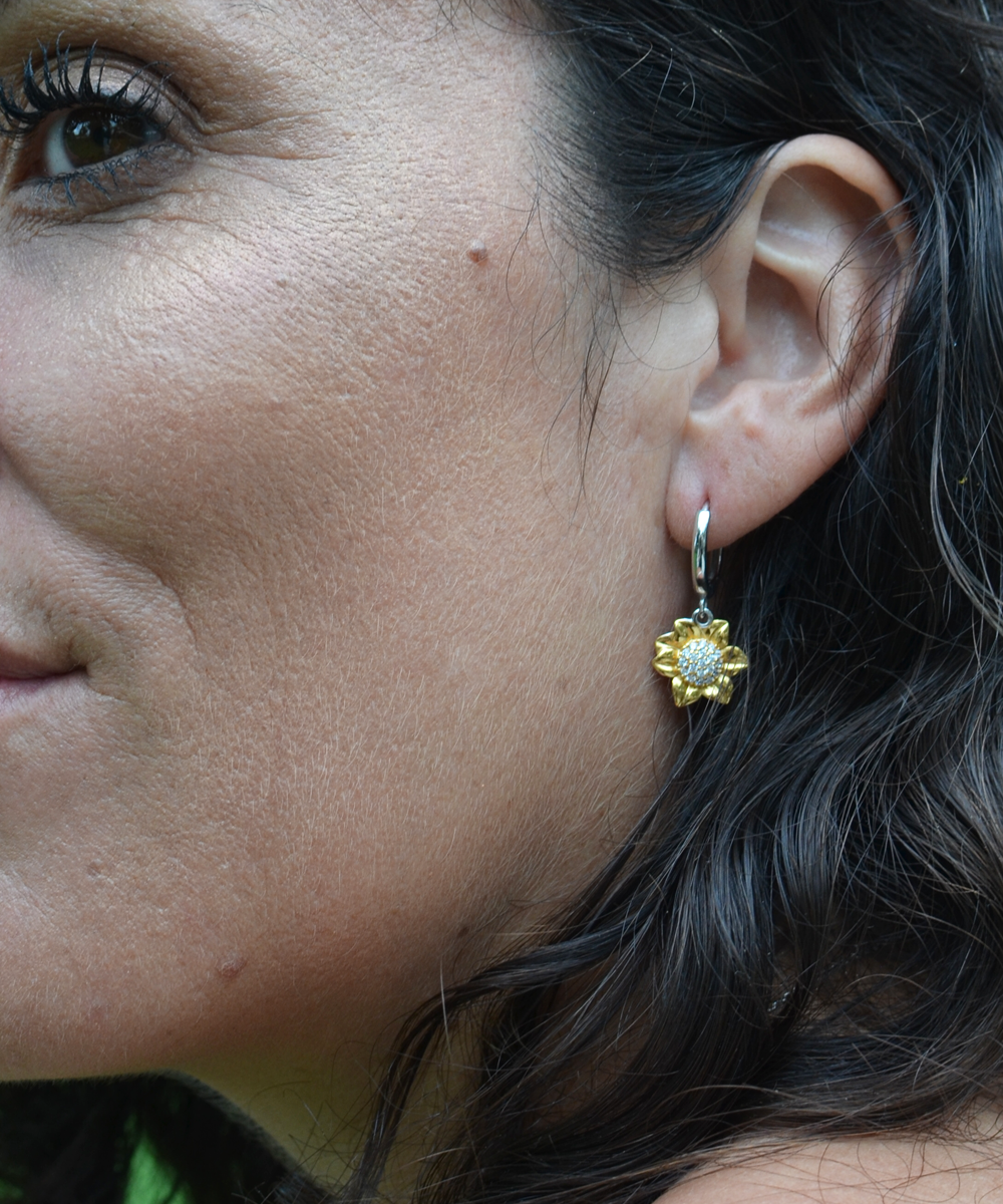 As you walk the path of Love and Light-Sunflower Earrings