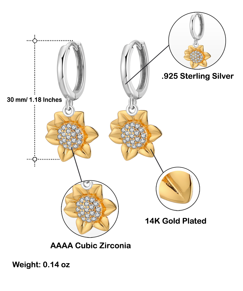 As you walk the path of Love and Light-Sunflower Earrings